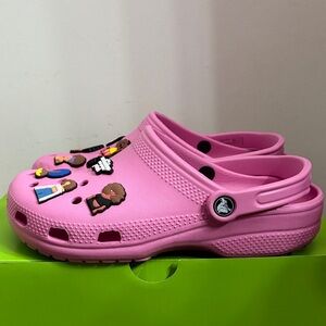 Pink Crocs with Fun Charms